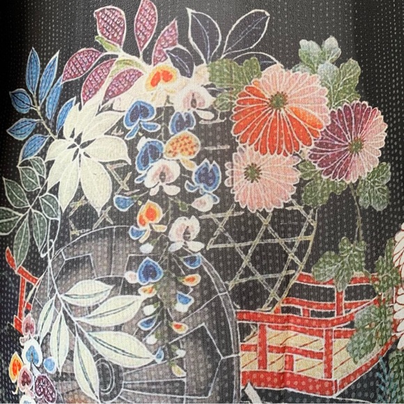 “Citron Santa Monica” Black Chiffon Kimono Duster size S - Picture 12 of 12